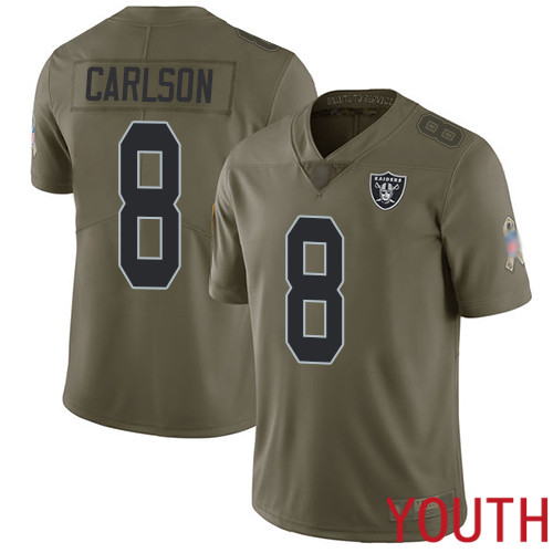 Oakland Raiders Limited Olive Youth Daniel Carlson Jersey NFL Football #8 2017 Salute to Service Jersey->women nfl jersey->Women Jersey